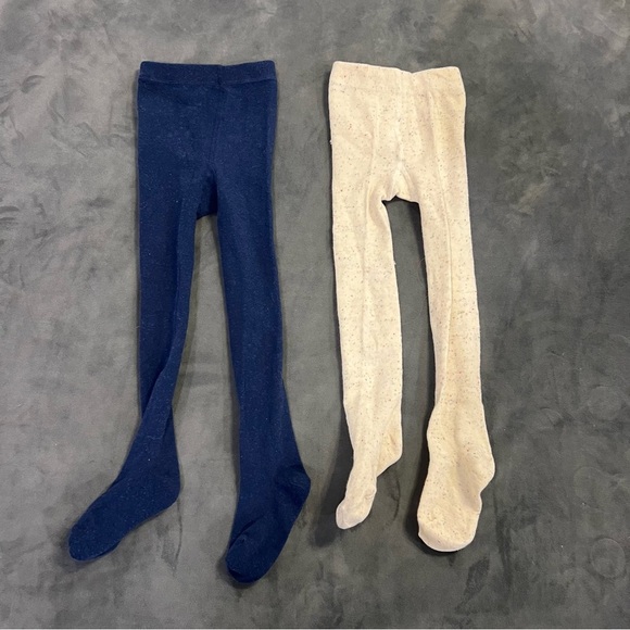 Cozy Knit Tights Blue and Cream - set of 2 - Picture 1 of 4